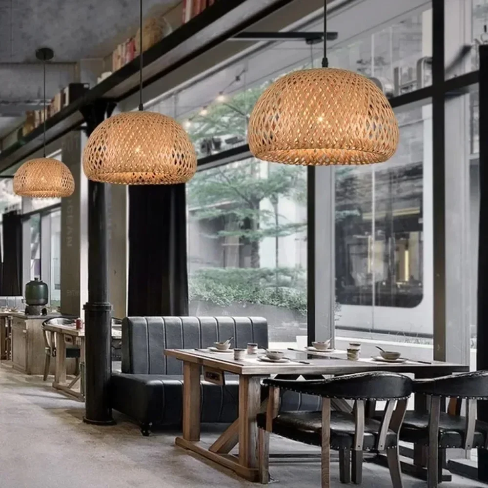 Hot Sale Decor Wooden Lamp Bar Cafe Festival Hotel Lantern Decoration Rattan Bamboo Woven Camping Craft Table Decor Lamp 4