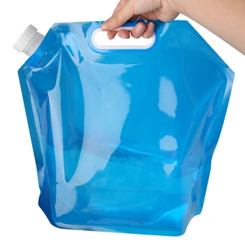 5/10L Folding Water Bag Outdoor Portable Water Canister Lightweight Drinking Water Storage Bucket Hiking Camping Supplies