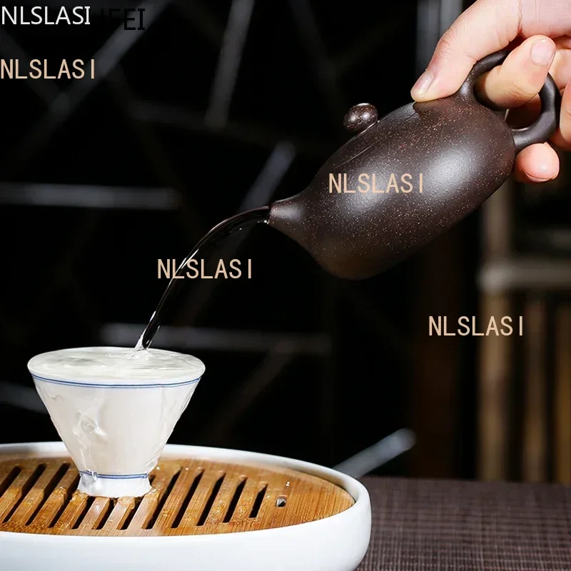 中国宜興ティーポット紫粘土西石ポット手作りユニークな形状ポット