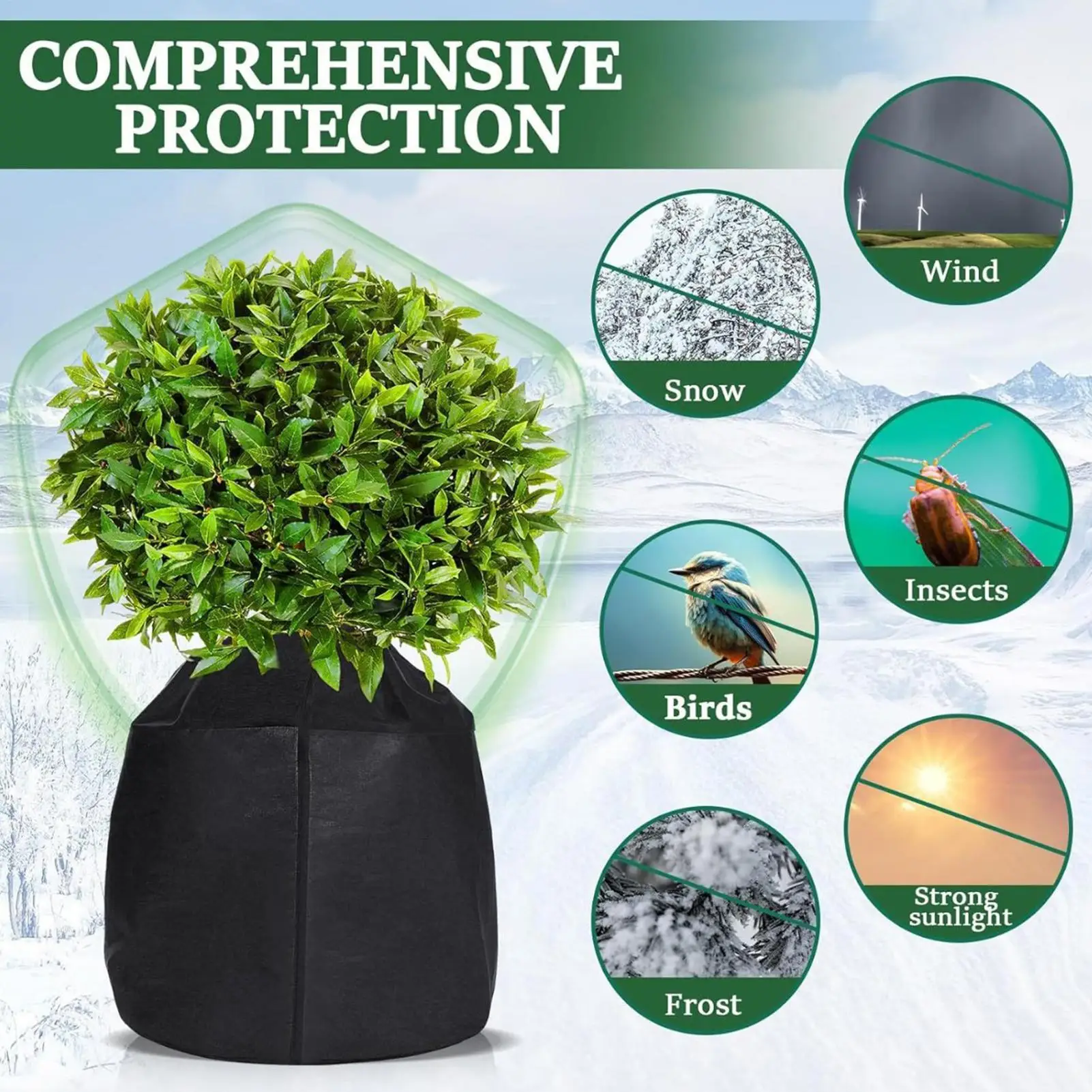Plant Frost Protection Cover Plant Flower Outdoor Cover Freeze Protection Potted Plants Protection Cold Weather Trees Jacket