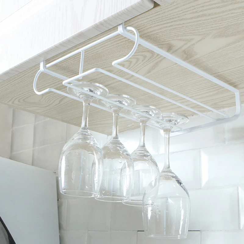 New Useful Stainless Steel 6-9 Cups Wine Rack Wine Glass Rack For Holder Glasses Storage Bar Kitchen Hanging Bar Hanger Shelf 3