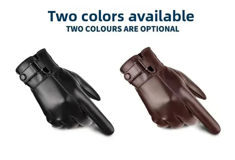 Neue männer PU Handschuhe Winter Verdickte Warme Fahrt Handschuhe Leder Wasserdicht Winddicht Touch Screen Protector Warme Motorrad Handschuhe – Detail 8