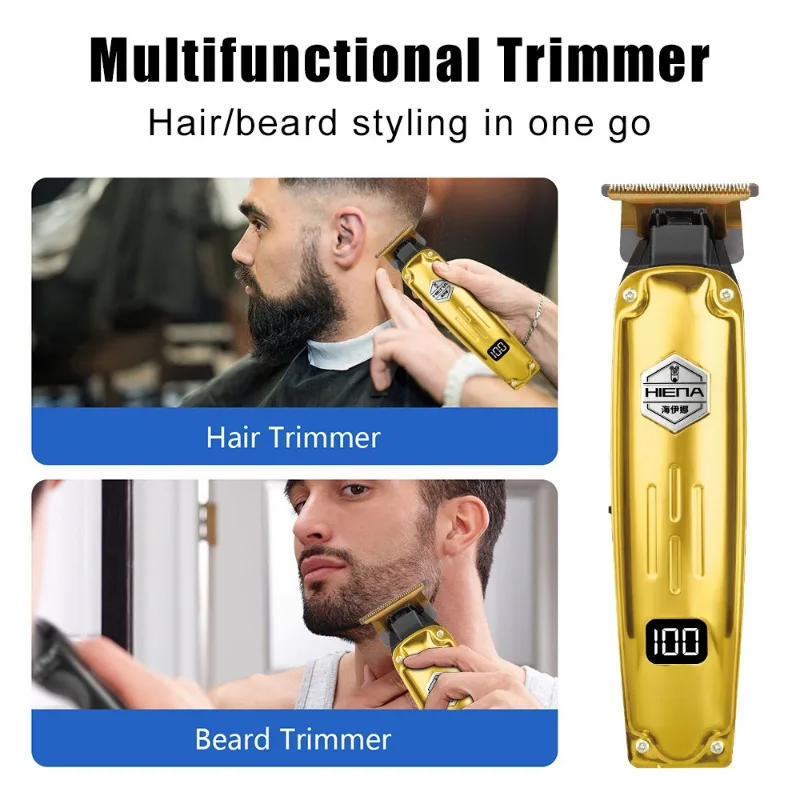 Hair Trimmers for Men Cordless Zerogapped Beard Hair Trimmer with LED Display High-Performance Rechargeable Trimmer for Home Use