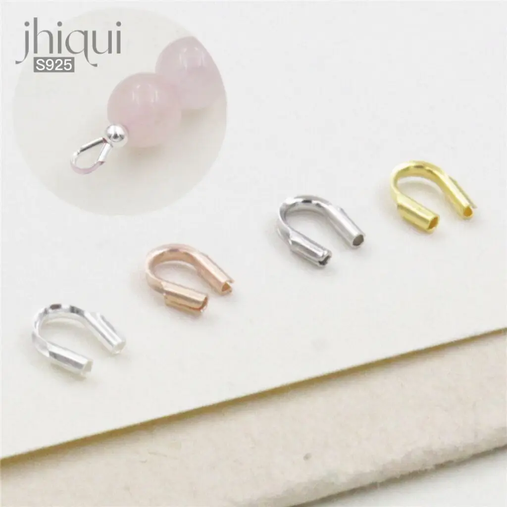 

Обжимные соединители из серебра 925 пробы, застежки и крючки для изготовления браслетов и ожерелий своими руками, Ювелирная фурнитура S925