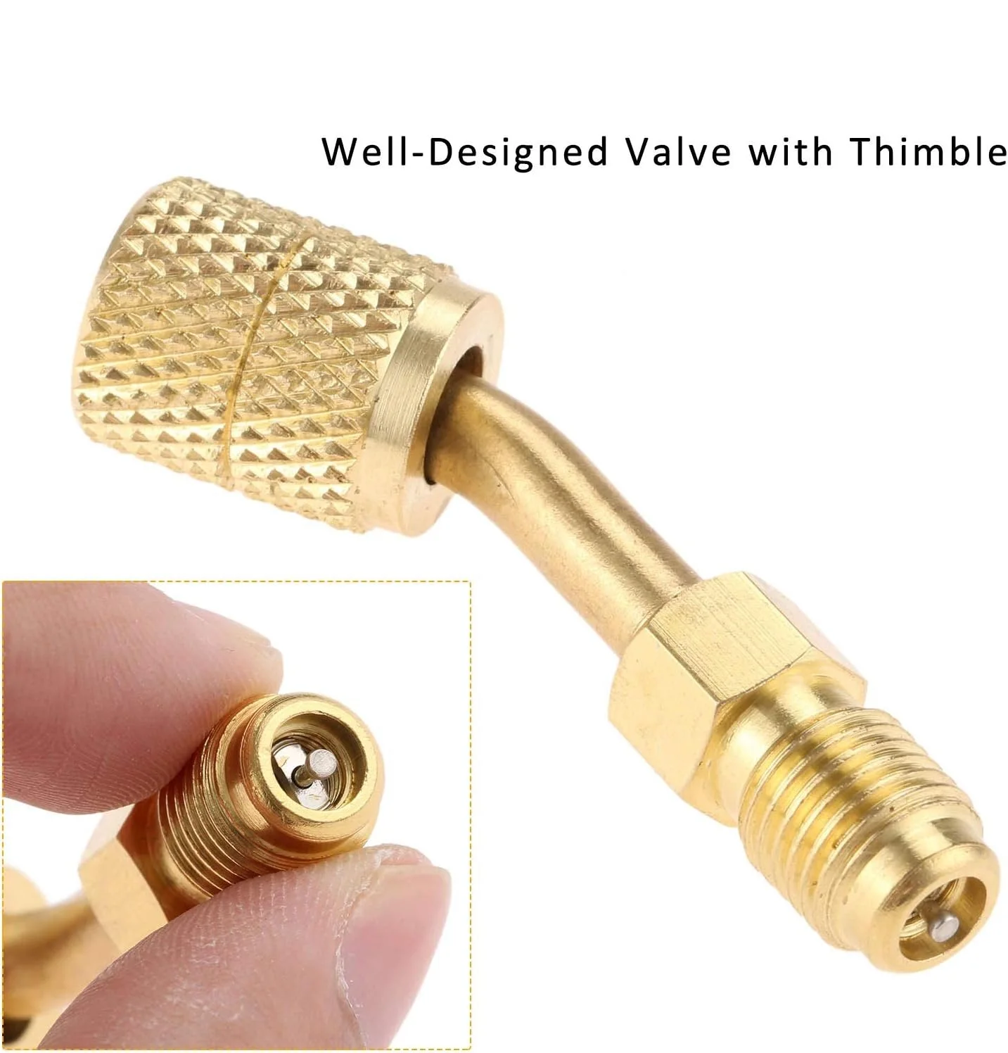 2pcs R410A Adapter 5/16" SAE Female Quick Couplers to 1/4" SAE Male Flare with Thimble Mini Split System 2