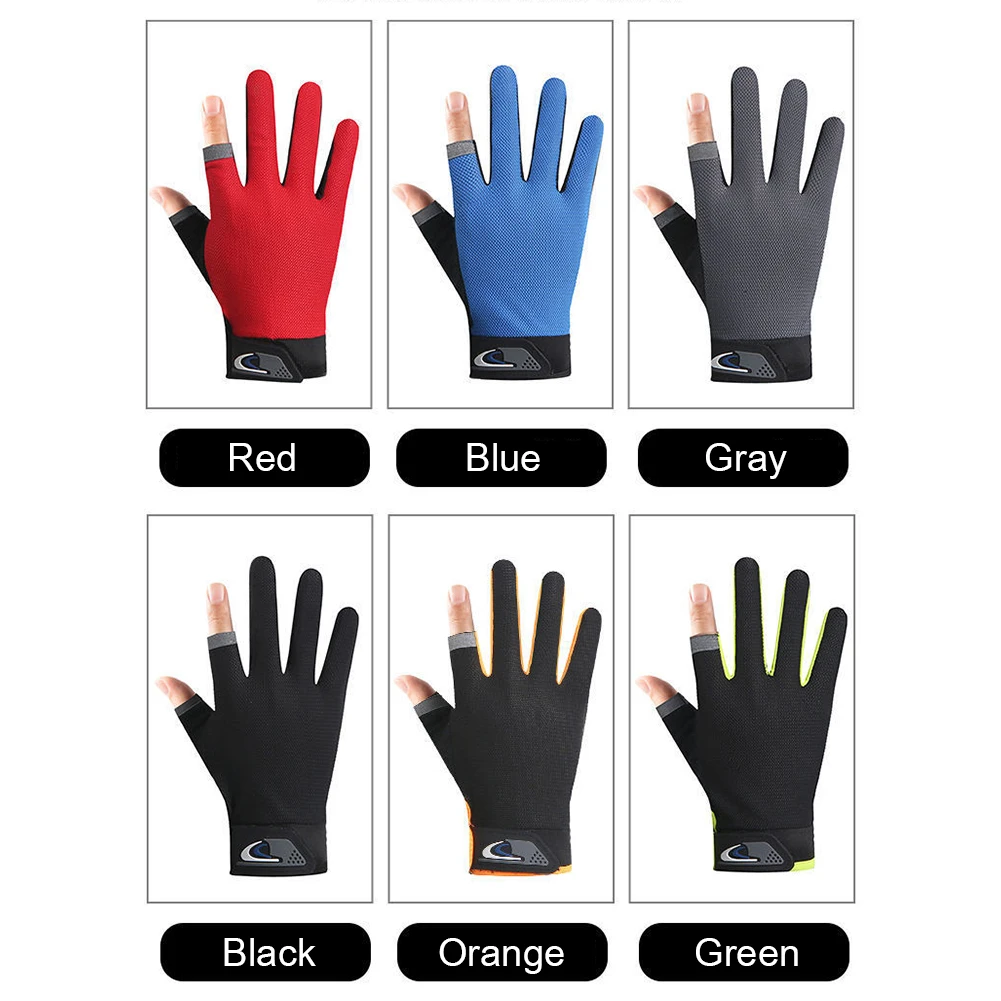 Fishing Gloves Anti-slip 2 Cut Finger Breathable Sport Cycling Equipment Unisex