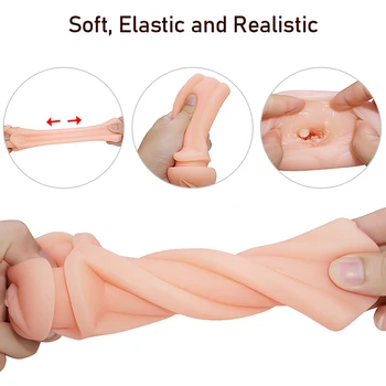 Male Sex Toys Masturbator Men Vagina Pocket Real Pussy Glans Stimulate Massager Rotating Suction Cup Hand Free Masturb Cup 3