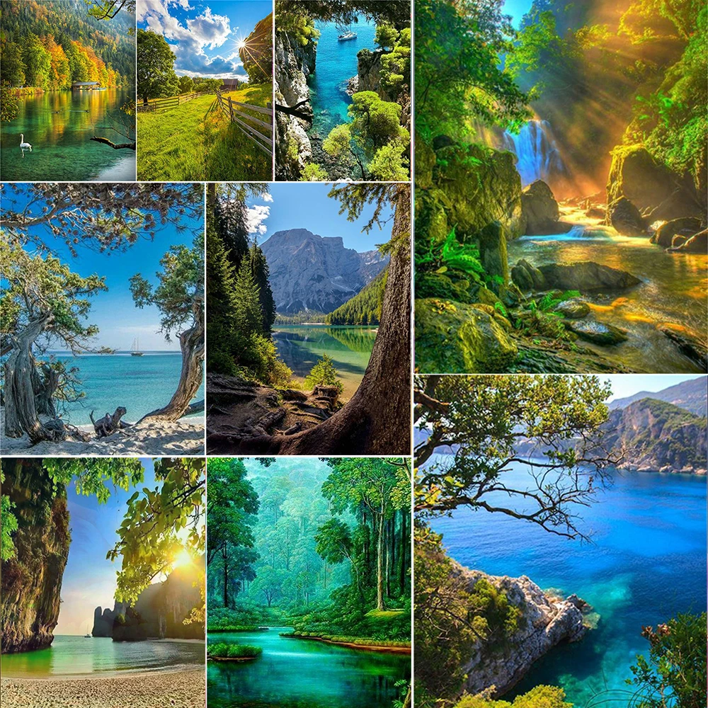 

Landscape Spring Nature Painting By Numbers Custom Cross Stitch Kit Crafts Kits For Adults Room Decoration Child's Gift 2023