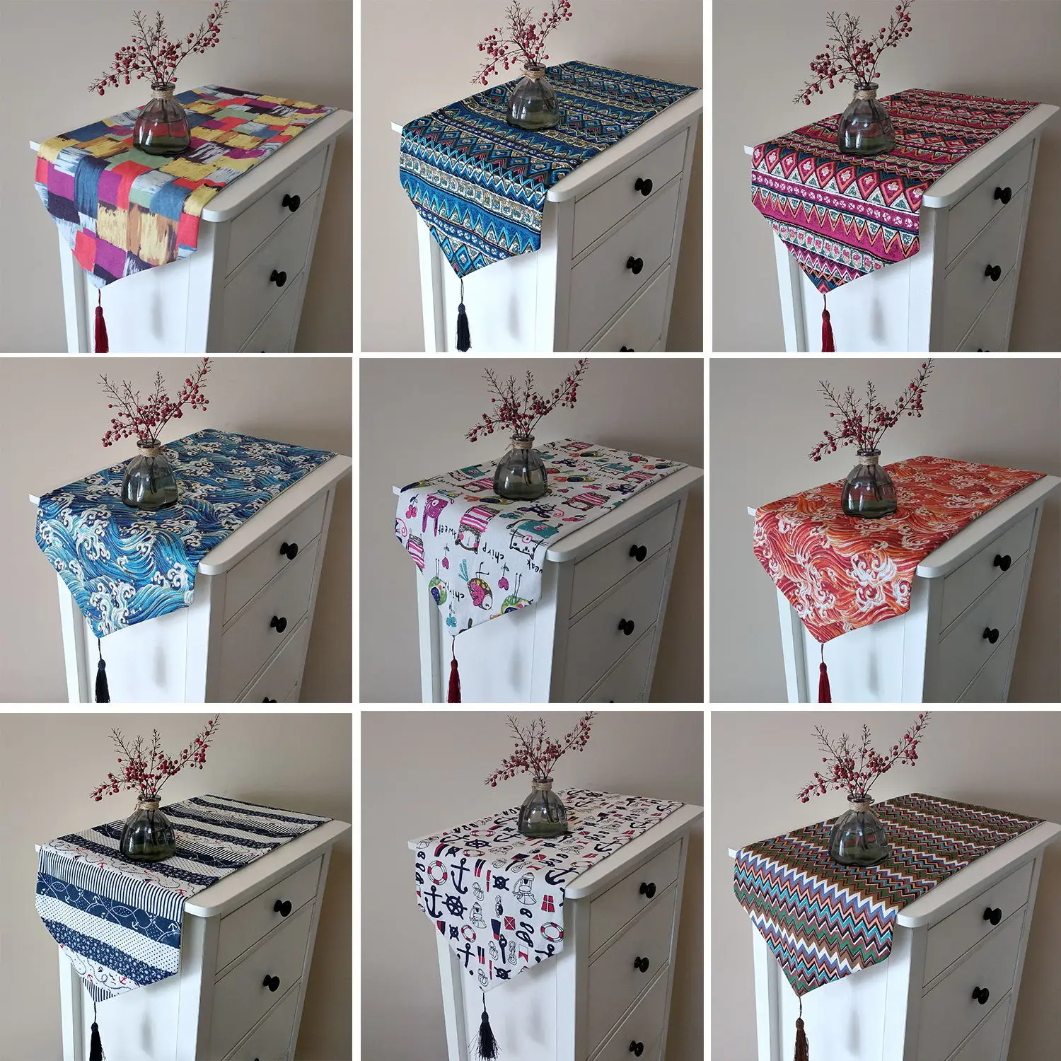 

Nordic Table Runner Long Coffee Table Cloth Cover Towel Cotton and Linen Fresh Bed Runner Coffee Table Cover