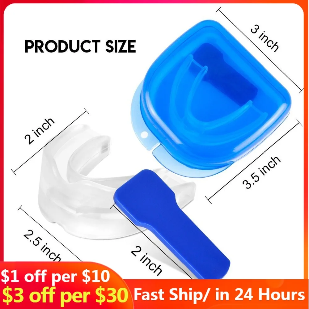 

3Pairs/set Mouth Guard EVA Teeth Protector Night Mouth Tray for Bruxism Grinding Anti-snoring Teeth Whitening Boxing Protection