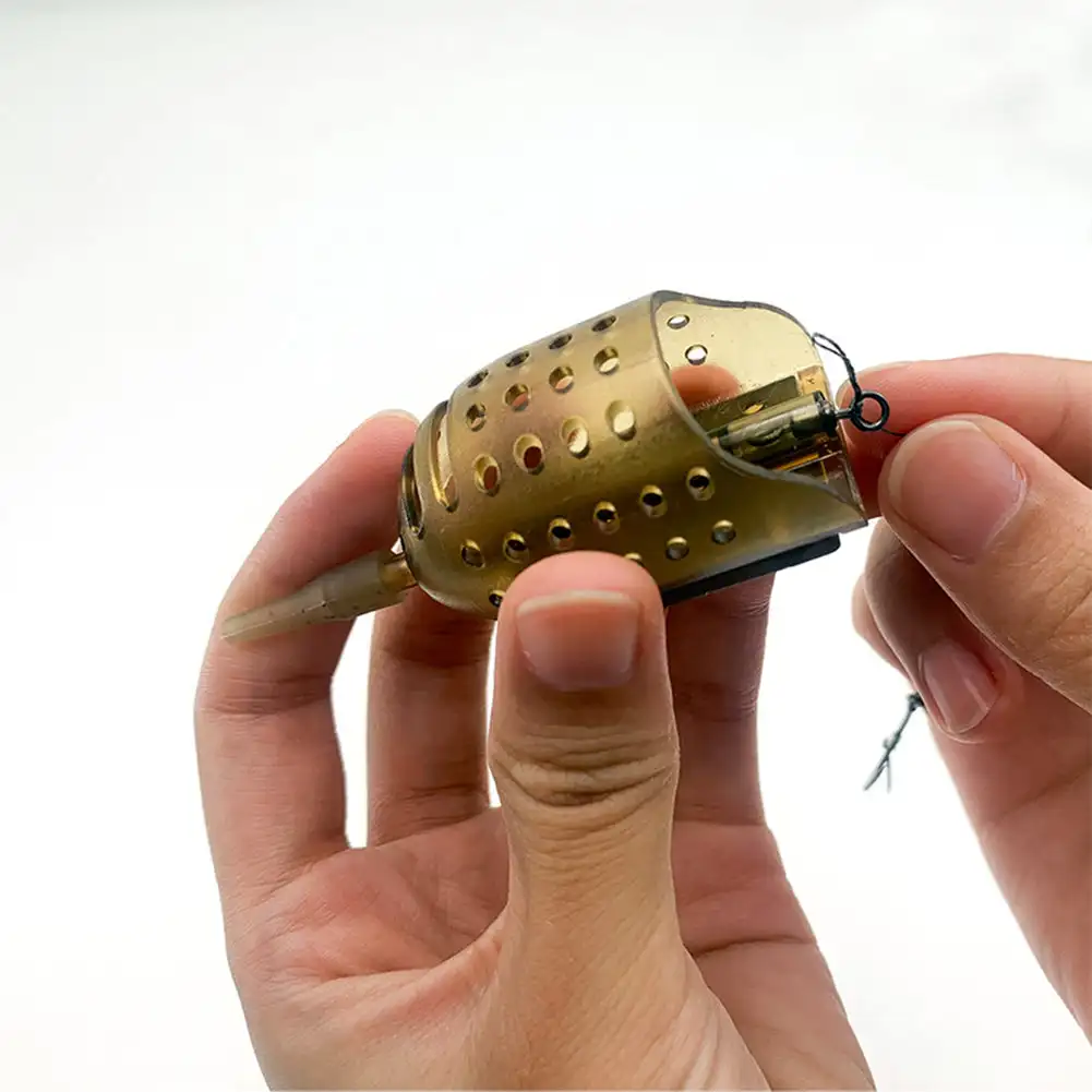 1PC 30/40/50G Carpfishing Boat Type Bait Cage With Lead Drop Counterweight Wild Fishing Nest Breaker Feeder Fishing Accessories