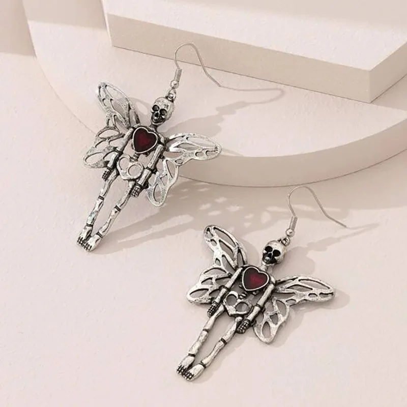 Orecchini Goccia A Forma Di Teschio – Orecchini Gotici Argento Per Halloween O Stile Alternativo