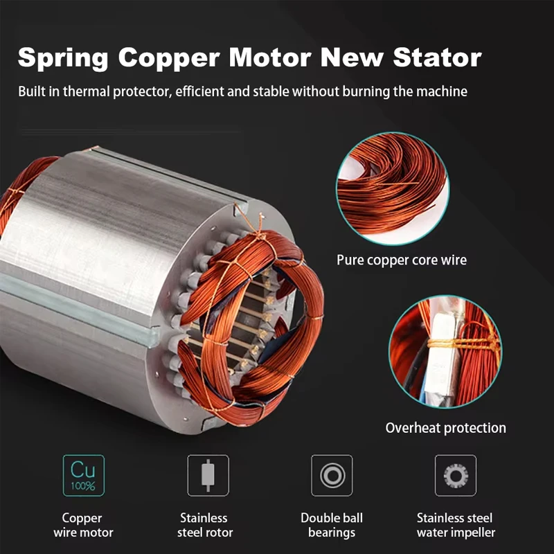 220V Self-Priming Circulating Water Pump 50HZ Stainless Steel Household Tap Water Self-Priming Pump Well Booster