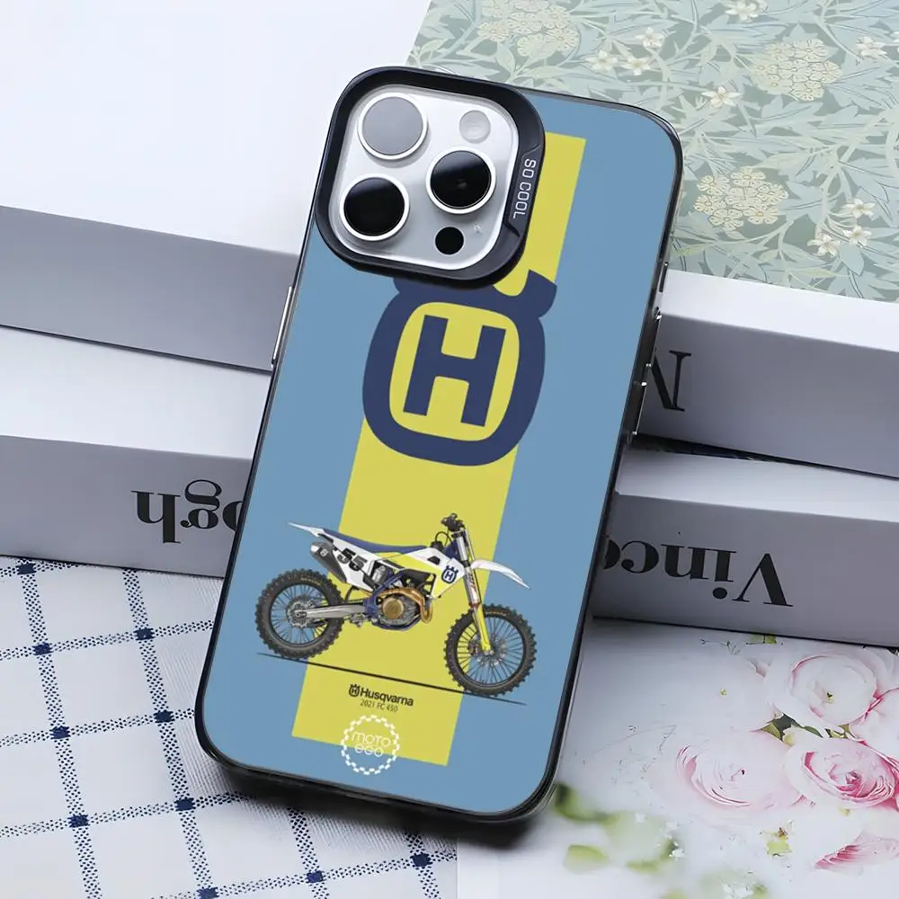 Premium Silver Motorcycle Phone Case Cover