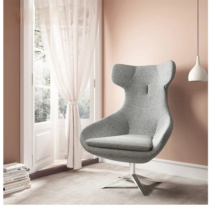 

zq Nordic Chair Study Sofa Swivel Chair Simple and Modern Fabric Craft Egg Chair Armchair