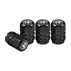 4Pcs Aluminum Alloy Car Tire Valve Covers - Stylish Auto Accessory Set (Black)