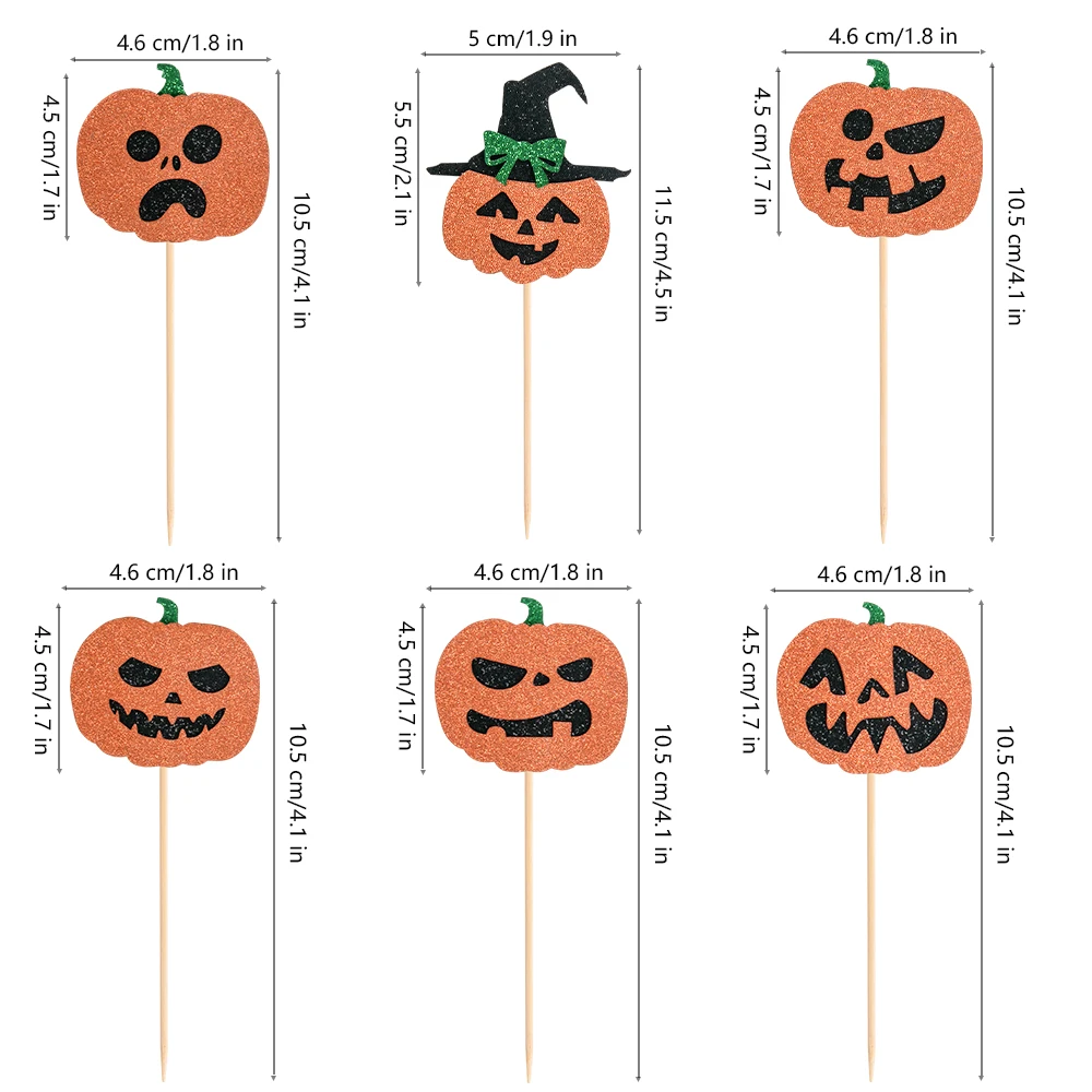 24 Halloween Cupcake-Topper – Mit Kürbis, Geist, Hexe & Fledermaus