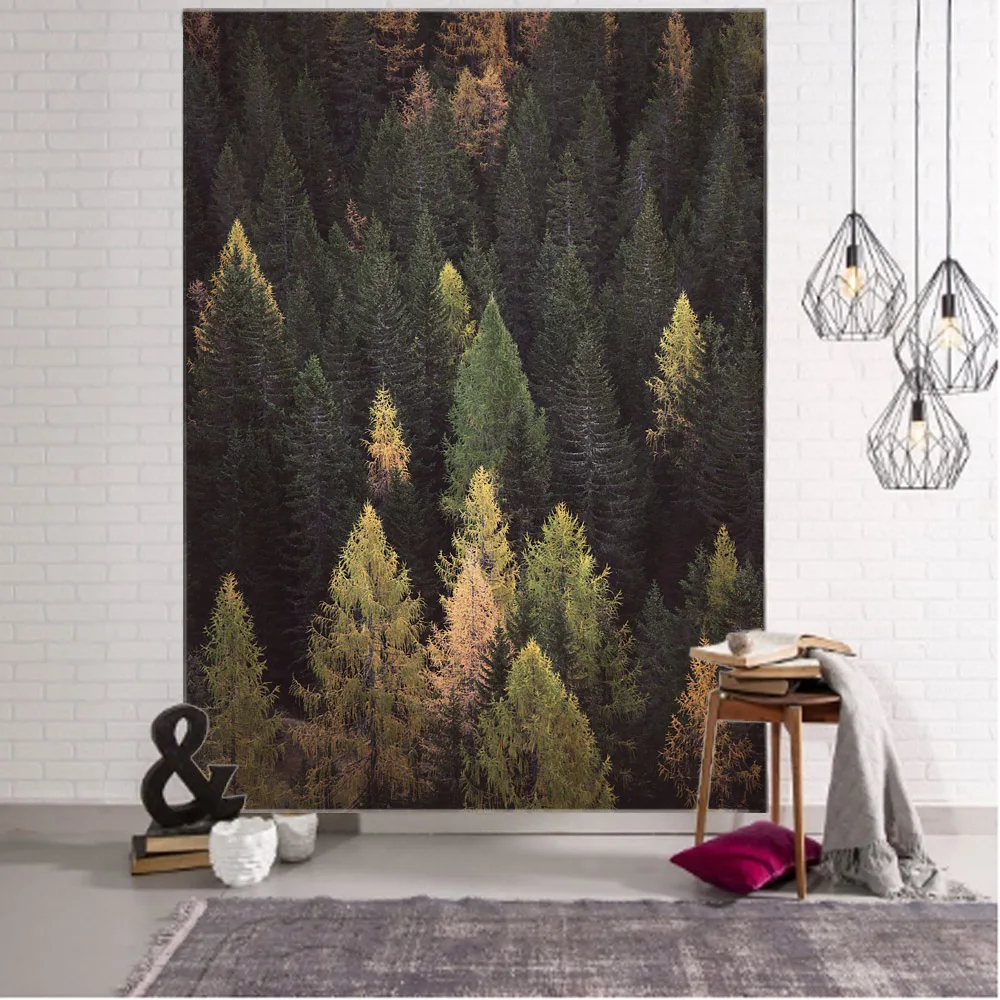European style forest tapestry tropical jungle flower and bird home wall hanging bohemian hippie living room bedroom decoration