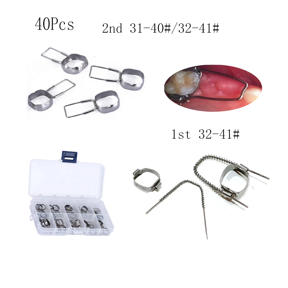 40pcs Dental Orthodontic Space Maintainer Preformed Braces Adjacent Teeth Gap Retainer Molar