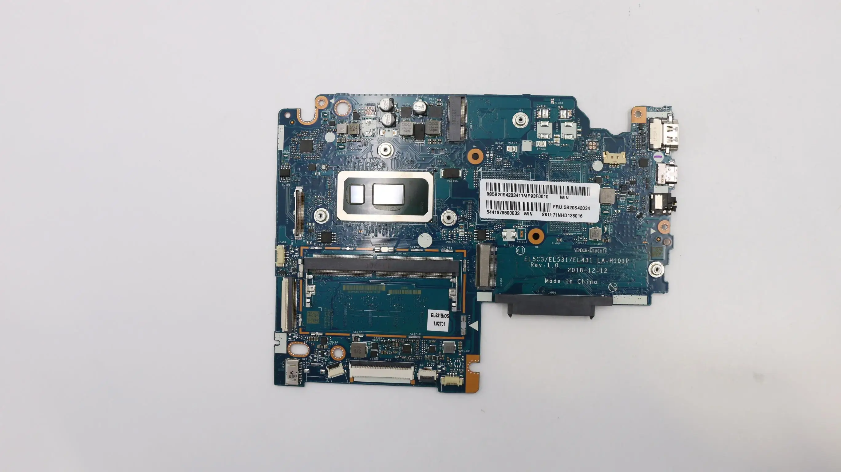 

LA-H101P CPU I5-8265U UMA 4GB DDR4 5B20S42042 Model Number IdeaPad Flex-15iwl S340-14IWL S340-15IWL Laptop computer Motherboard