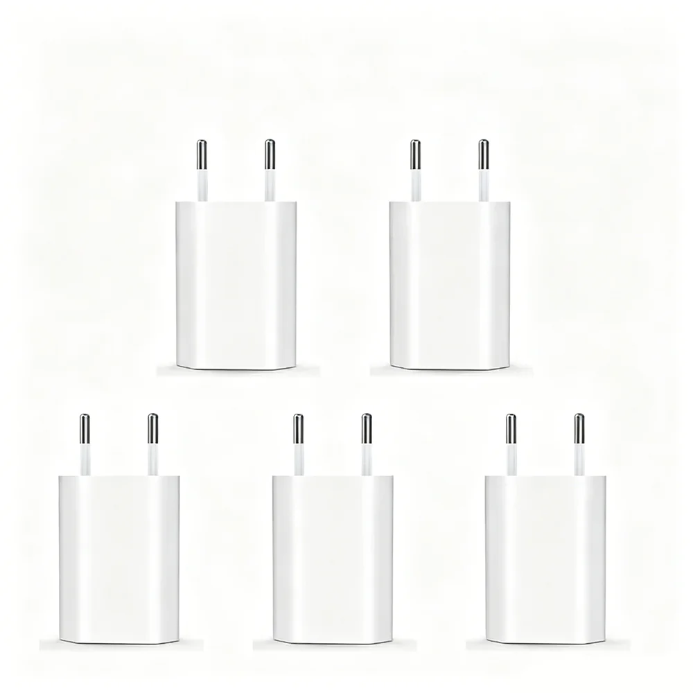 Mini chargeur mural USB portable 5V 1A, adaptateur de prise Eu AC pour IPhone 7 8 13 14, Samsung, Xiaomi, 10/20 pièces