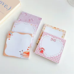 Bloc notes avec personnages de dessins animés coréens Ins, étiquette autocollante, mignon, Kawaii, papeterie scolaire, 50 feuilles 