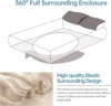 Simple&Opulence Linen Fitted Sheet (1 Piece) - 14 Inch Deep Pocket Mattress Cover Natural Flax Cotton Soft Breathable  Bedding 4