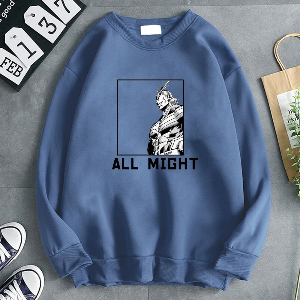 

My Hero Academia Hoodies All Might Manga Men'S Hoodie Vintage Harajuku Warm Sweatshirts Street Hip Hop Oversize Clothes