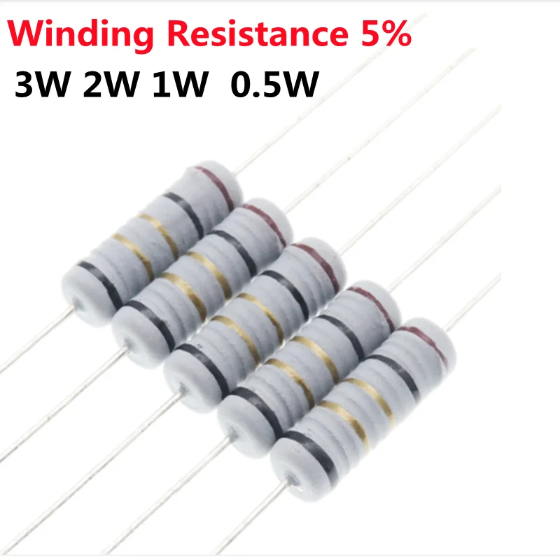 Wirewound Resistor Fuse Resistance 0.5W 1W 2W 3W 0.1 0.15 0.22 0.33 0.47 0.5 1 1.5 2.2 3.3 4.7 5.1 10 20 47 68 100Ohm