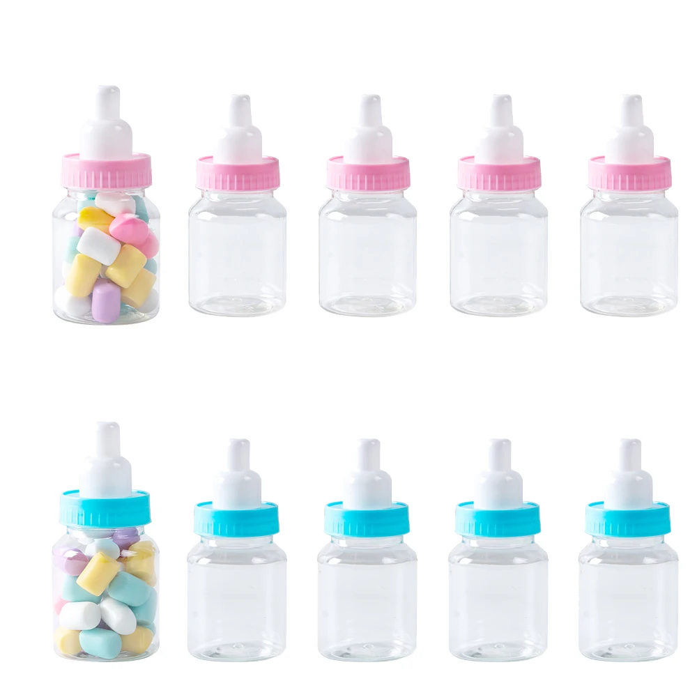 12/24 Stück rosa blaue Babyflasche für Babyparty, Gastgeschenke, Mini-Süßigkeitsflaschen für Jungen und Mädchen, Neugeborene, Party, Geschlecht offenbaren, Party-Dekoration