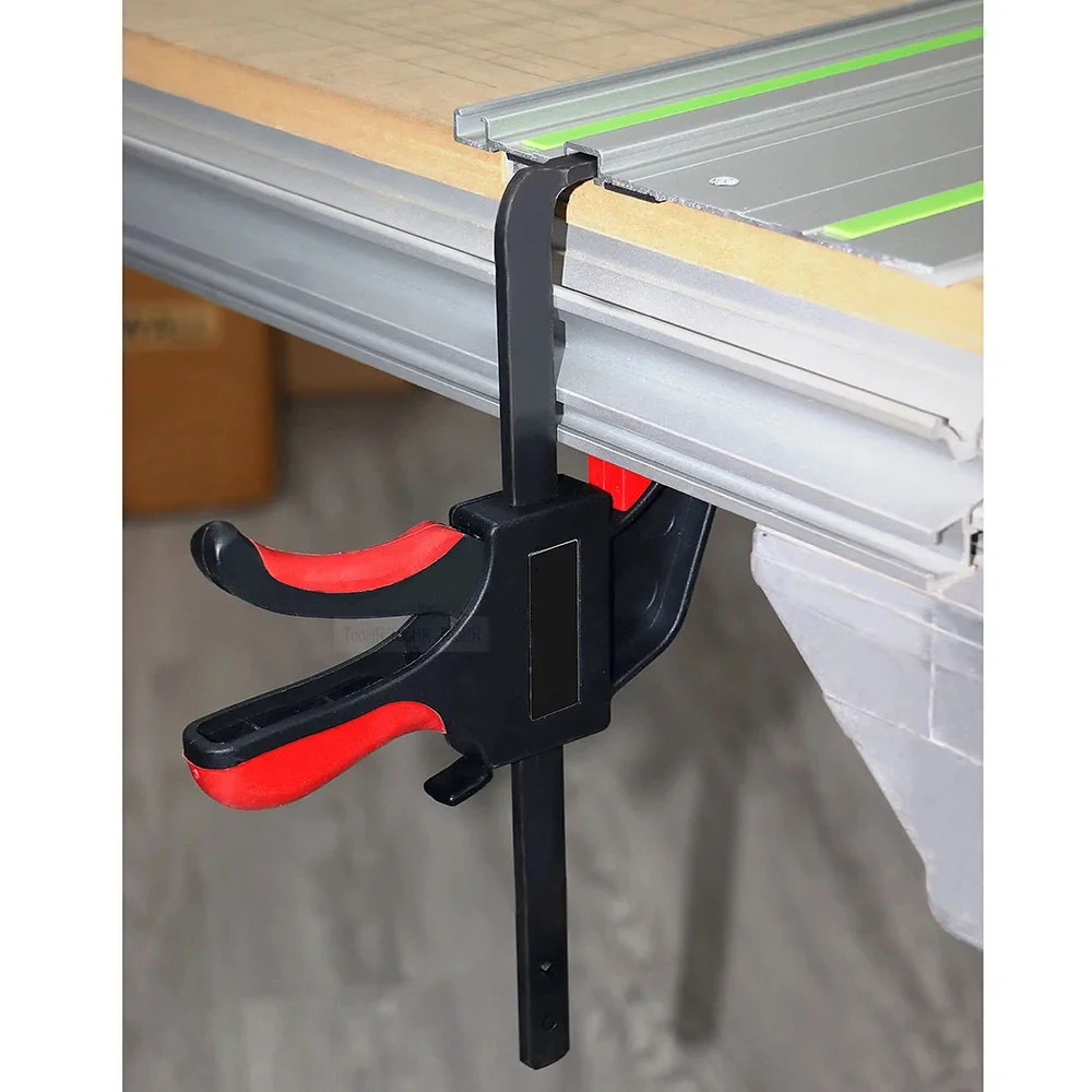 300MM Quick Release F Clip For Tracksaw Clamp Track Clip Pressure Plate Desktop Hole Table Guide Rail Woodworking Tool