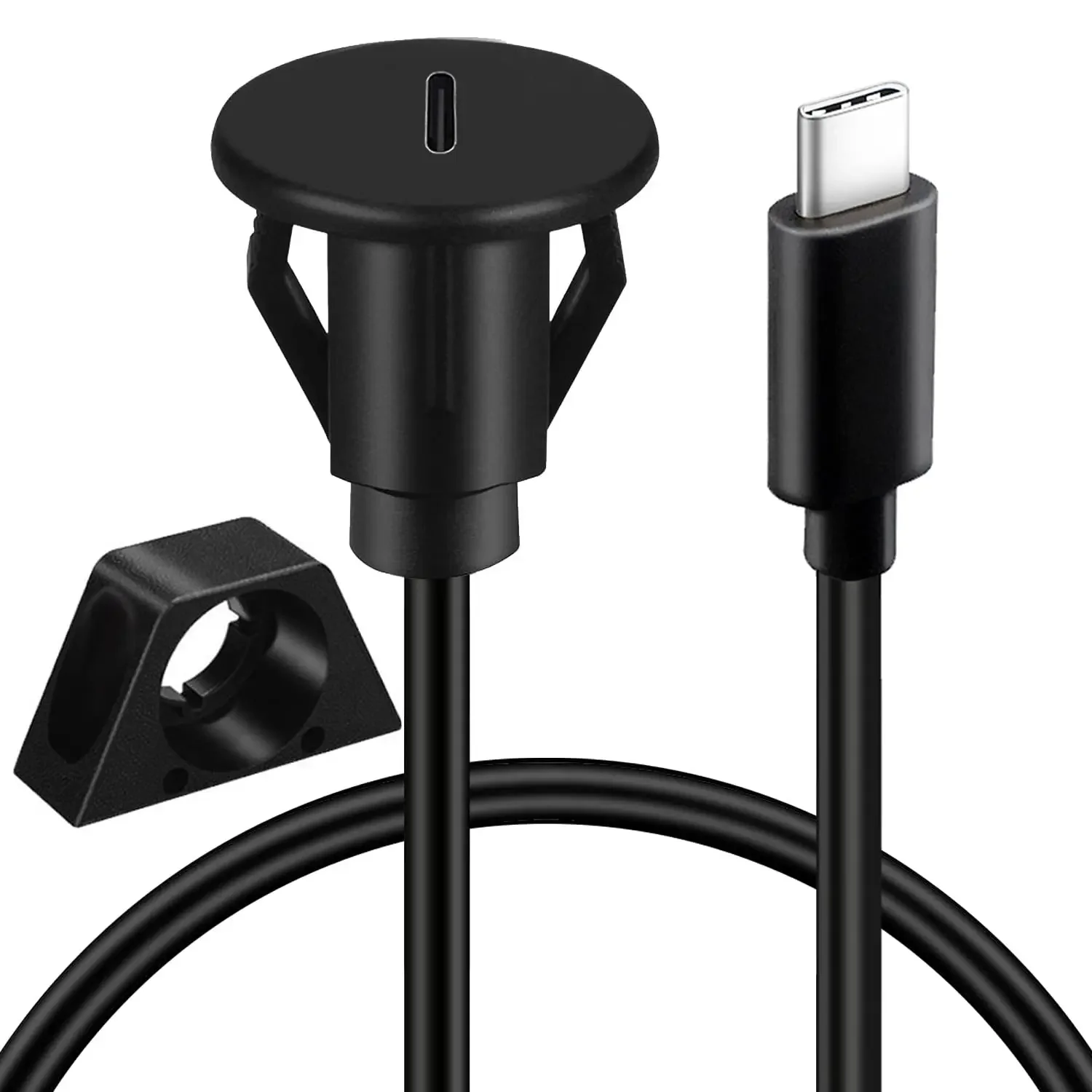 소형 USB C 3.0 수-C 타입 암 플러시 마운트 패널, 익스텐션 데이터 케이블, 자동차 트럭 보트 오토바이 대시 보드용