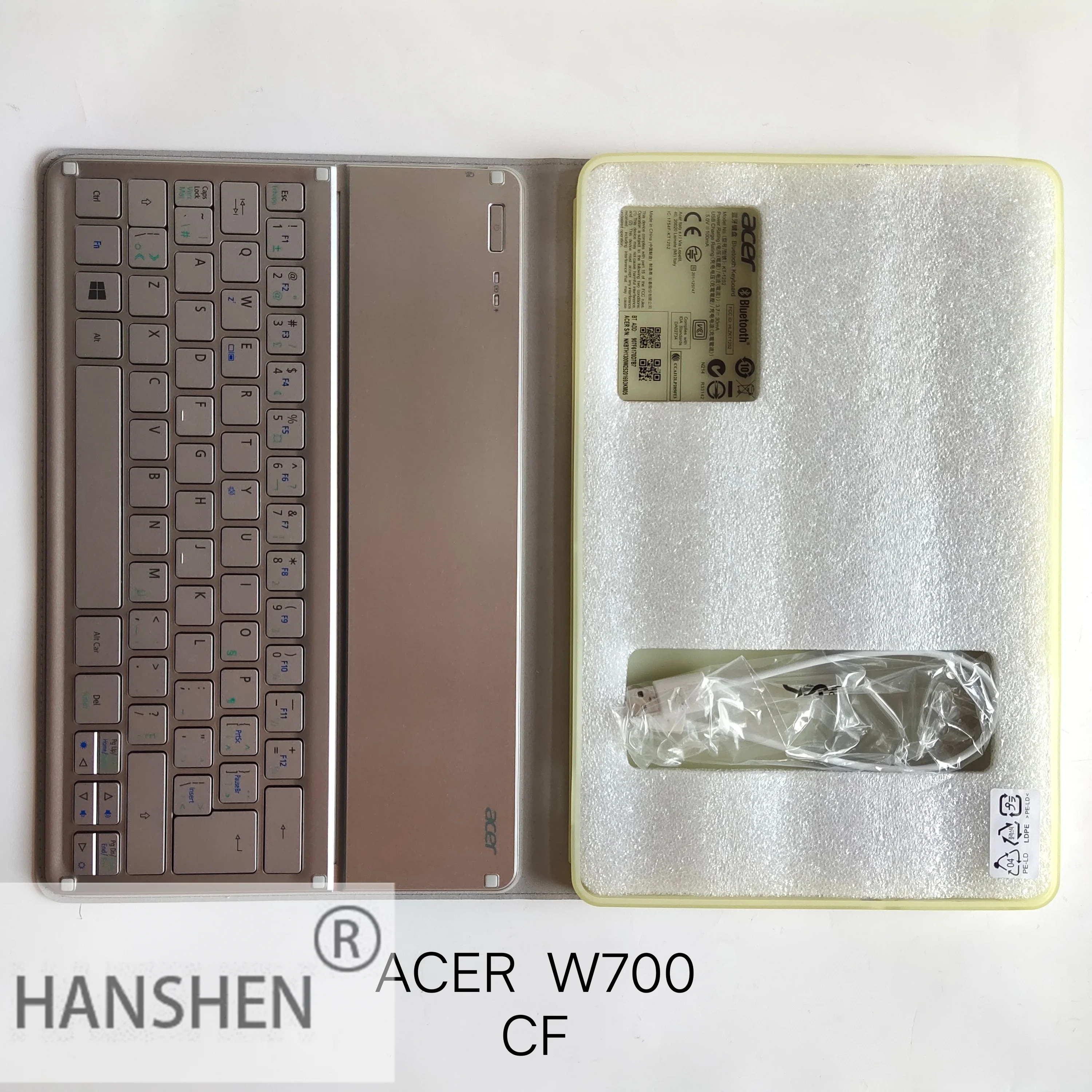 New Original Bluetooth UI Keyboard Base and Tablet Case KT-1252 Acer Tab W700 Silver Keyboard