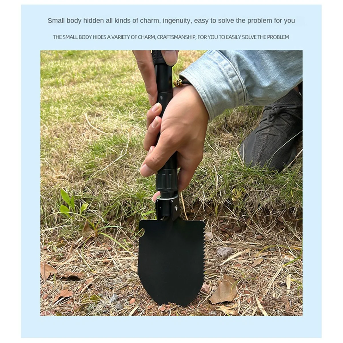 BAAU Folding Engineers Shovel, Easy to Carry, Emergency Rescue, Outdoor Adventure Engineers Shovel Camouflage Storage Bag