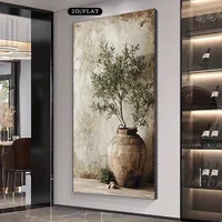 ภาพพิมพ์บนผ้าใบลายต้นมะกอกขนาดใหญ่ในชนบท ภาพพืชเรียบง่าย ศิลปะตกแต่งผนังบ้านไร่ โปสเตอร์สำหรับตกแต่งห้องนั่งเล่น 2