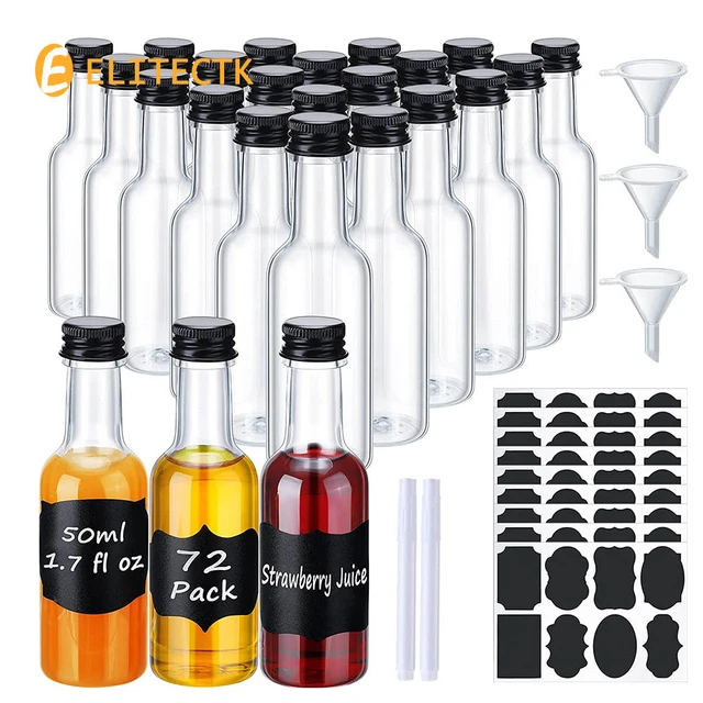 24 botellas pequeñas de licor de vidrio con tapas, botellas de vino de  vidrio pequeñas, botellas de alcohol vacías reutilizables con tapa de rosca