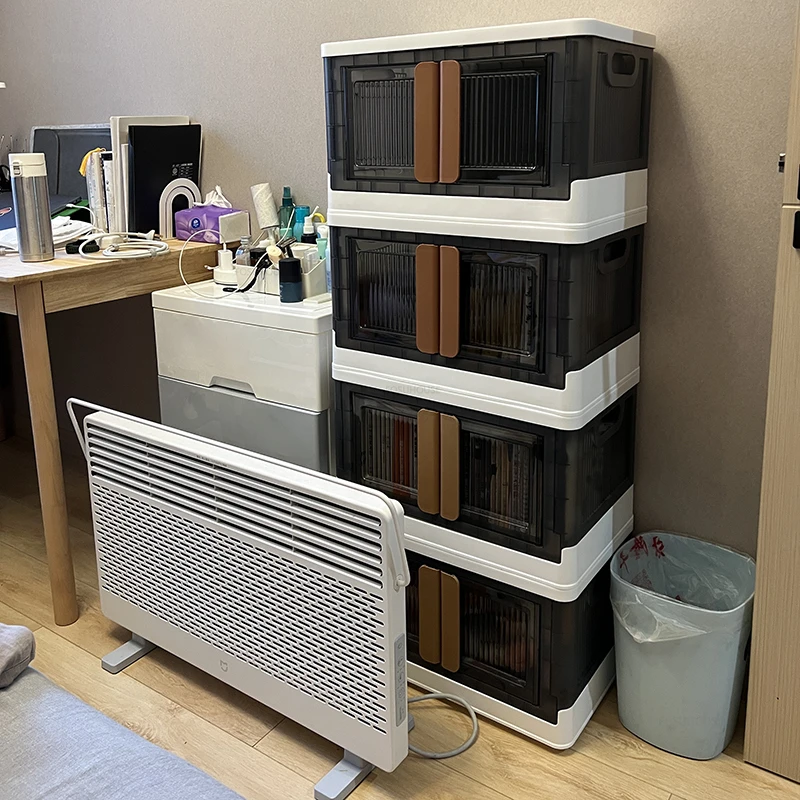 Simple Plastic Kitchen Cabinets Multi-layer Storage Cabinet with Door Multi-functional Pot Storage Cabinet Kitchen Furniture