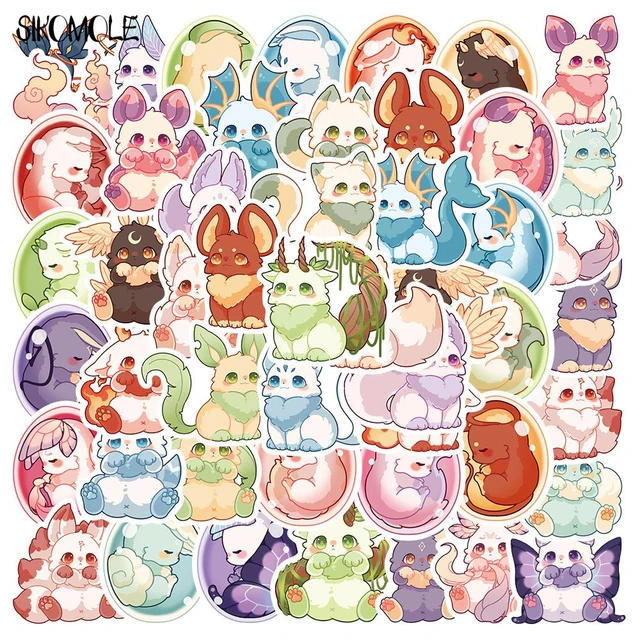 10/30/50PCS Cartoon Colorful Fantasy Animals Stickers DIY Toys Laptop  Luggage Skateboard Suitcase Car Graffiti