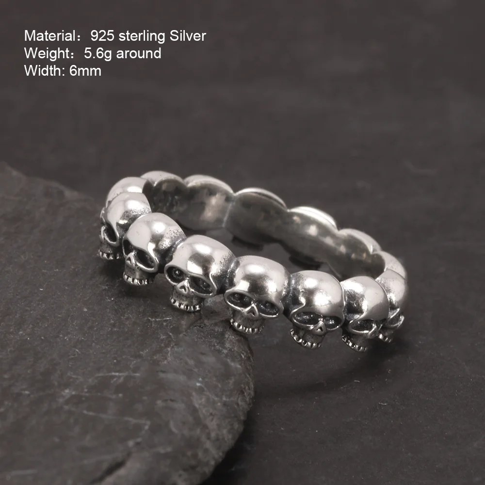 Couple Rings Skull Rings For Men and Women 925 Sterling Silver