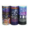 19 pcs/set Fantasy Galaxy Universe Planet Gold Silver Plated Washi Tapes Set Scrapbooking Diy Journal Masking Tape Deco Gift 5