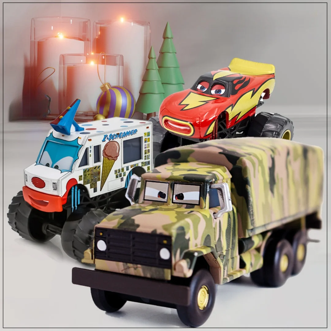 Racing Lightning Mcqueen Automobile Mobilitation Ice Cream Veicolo A Gambe Alte Camouflage Truck Regalo Per Bambini Regalo Di Compleanno