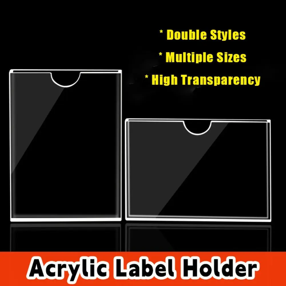 New Acrylic Label Holder Self-Adhesive Clear Photo Frame Double Layer Multifunctional Sign Holder Supermarket