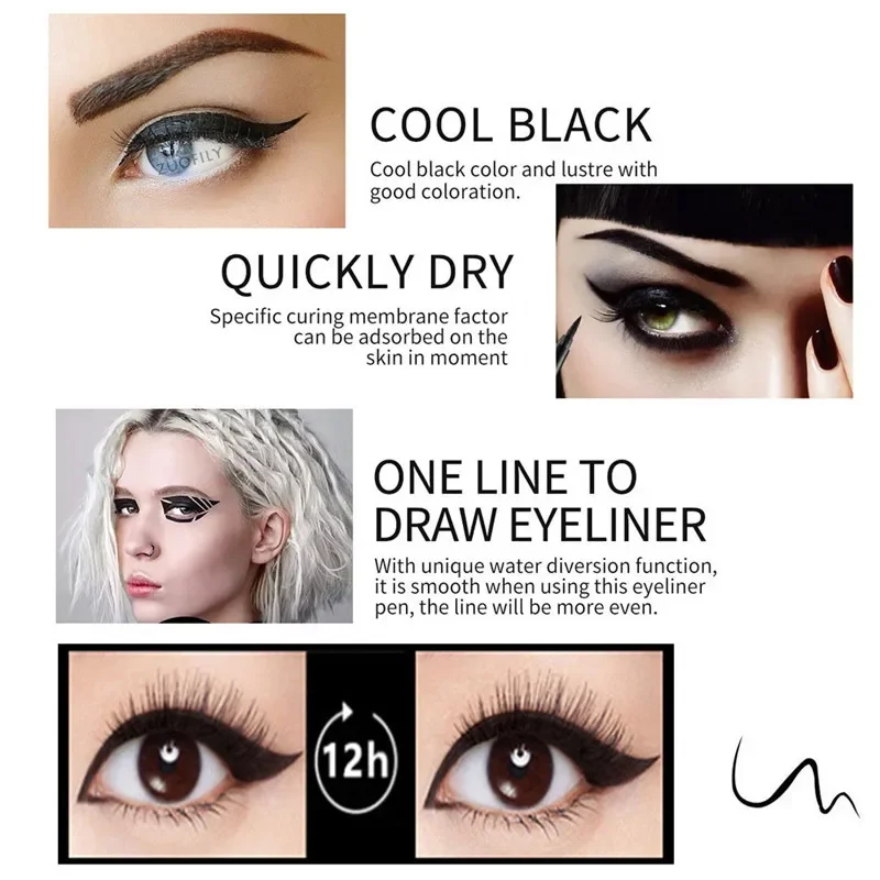 12 Colors Liquid Eyeliner Pencil Waterproof Colorful Eye Liner Pen Highlight Neon Colorful Long Lasting Eyes Makeup Cosmetic 3