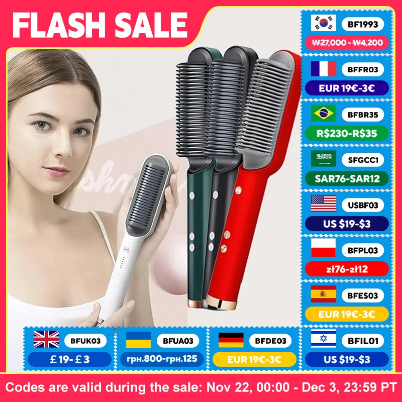 Mini Hair Straightener Hot Comb Customized Hair Styling Tools Brush Straightener Comb Hair Straightener Hair Straightener Brush Hair Styler