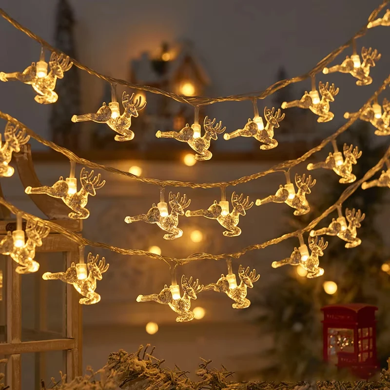 thumbnail image 1 of Guirnalda de luces LED navideñas de 1,5/3 m con forma de copo de nieve y estrellas, adorno para árbol de Navidad, decoración navideña para el hogar 2024, 1 of 5