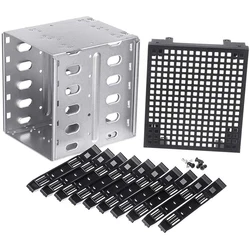 5.25 - Inch to 5 - Bay SATA/SAS HDD Enclosure with Cooling Fan and Drive Tray Adapter (Hard Drive Cage)