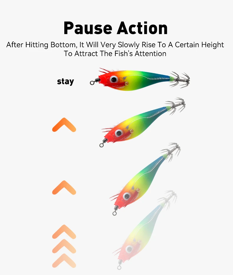 LEYDUN Luminous Horizontal Squid Jig Wood Shrimp Squid Hook 14pcs/Set Fishing Lures Cuttlefish Shrimp Saltwater Baits