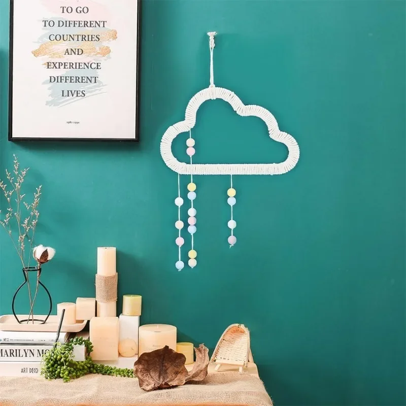 7 Sizes Wooden Cloud Outline Cloud Macrame Frame Wood Hoop Rings Macrame Art Frame Weaving for DIY Craft Making Home