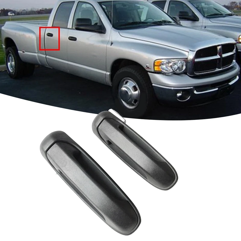 

2 PCS 55275684AB Car Rear Door Handle 55275685AB Car Accessories Black For Dodge RAM 2002-2011 Exterior Door Handle
