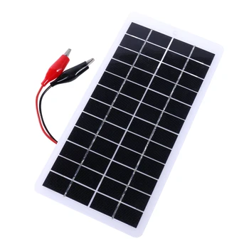 Celle da 10 W Accumulatori e caricabatterie con moschettone Caricatore a energia solare 12 V Piastra caricatore solare in polisilicio portatile per pompa lampada esterna
